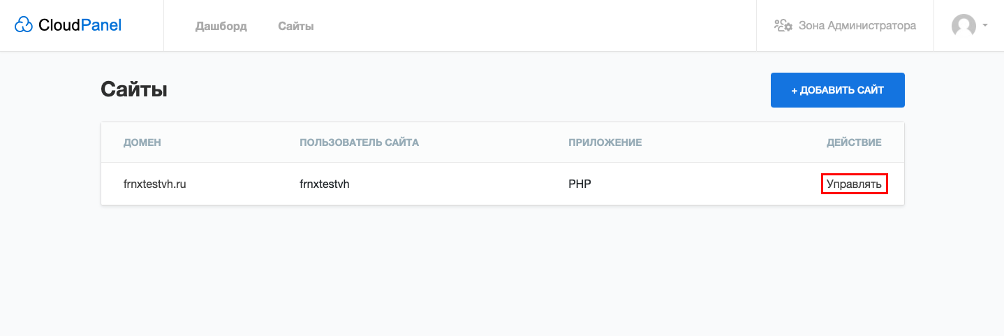 Список сайтов